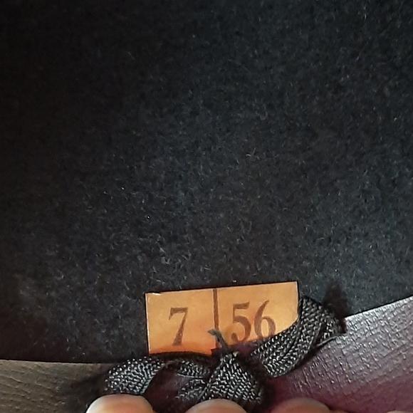 🪶 Vintage Lanning Black Western Cowboy Hat Size 7 - Picture 2 of 4